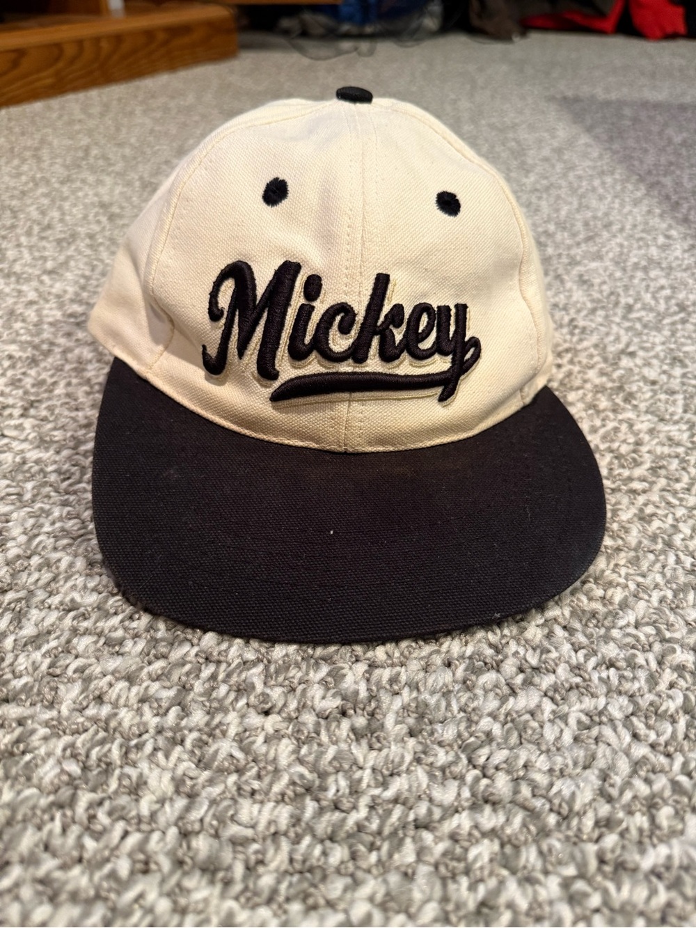 Vintage Mickey Mouse Disney Hat Two Tone Spellout